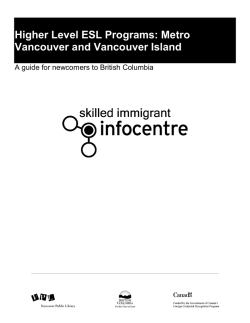 Higher Level ESL Programs - Vancouver Public Library