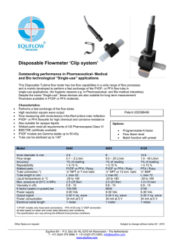 Disposable PVDF flow meter - Equflow innovative flowmeters