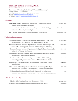 Maria D. Esteve-Gassent, Ph.D. - College of Veterinary Medicine