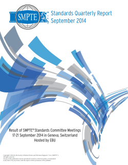 Standards Quarterly Report September 2014
