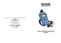 GUIDE DE PRISE EN MAIN RAPIDE MW 9660