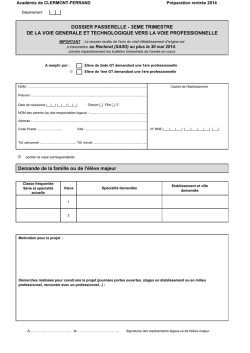 Dossier passerelle 2nde ou 1&egrave;re GT vers 1&egrave;re pro