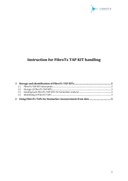 Instruction for FibroTx TAP KIT handling