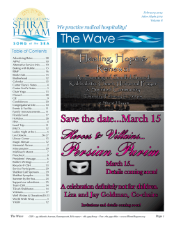 The Wave - February 2014 - Congregation Shirat Hayam