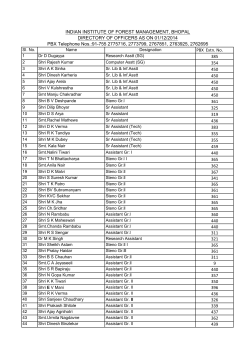Directory of Staff - Indian Institute of Forest Management