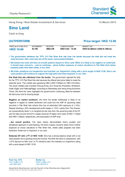 Sino Land - Research - Standard Chartered Bank