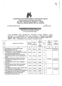 No. KRDCL/IFB/2013-14/31, Dated: 25-02-2014