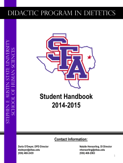 DPD Student Handbook - Stephen F. Austin State University