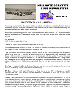 HELLGATE CORVETTE CLUB NEWSLETTER