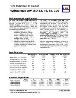 Hydraulique AW ISO 32, 46, 68, 100