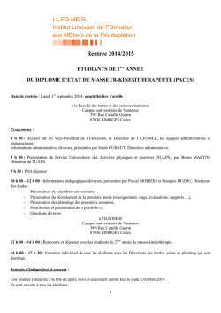 Doc rentr&eacute;e MK PACES 2014
