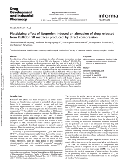 Plasticizing effect of ibuprofen induced an alteration