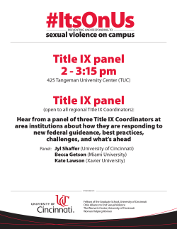 Title IX panel 2 - 3:15 pm Title IX panel