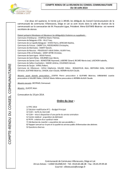 CO MPTE -R EN D U DU CO N SEIL CO MMU N A UT AIR E CO