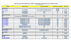 Liste des relais homologués pour réaliser la protection de ligne