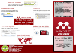 Brochure for Mendeley Workshop