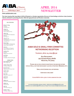 APRIL 2014 - Asian American Bar Association of Houston