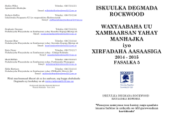 Gr 5 Somali Curriculum Content 2014-15