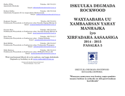 Gr 5 Somali Curriculum Content 2014-15