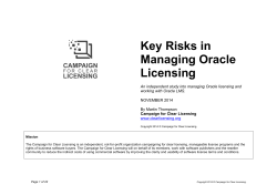 Key Risks in Managing Oracle Licensing