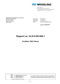 Rapport no. ULS14-001494-1