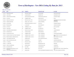 Town of Burlington - New DBA Listing By Date for 2013
