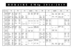 Horaire EMSp 2014/2015