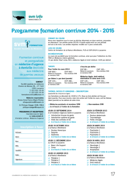 Programme formation continue 2014