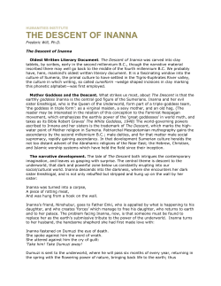 THE DESCENT OF INANNA - Humanities Institute
