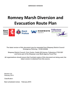 Romney Marsh Evacuation Plan ABRIDGED VERSION