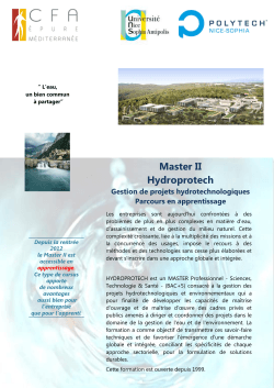 Plaquette presentation Master II Hydroprotech parcours en