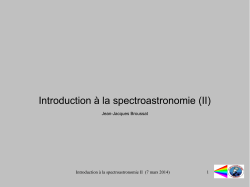 Introduction à la spectroastronomie (II)