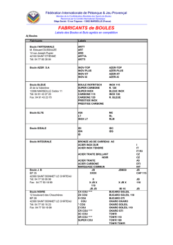 Labels des Boules et Buts agr&eacute;&eacute;s