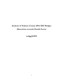 Analysis of Nakuru County Budget
