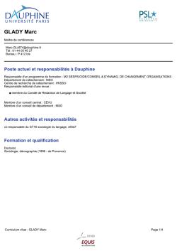 GLADY Marc - Université Paris Dauphine
