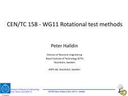 CEN/TC 158 - WG11 Rotational test methods