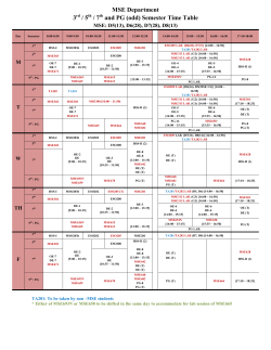 MSE Department 3 / 5 / 7 and PG (odd) Semester Time Table