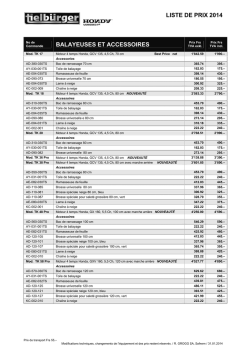 LISTE DE PRIX 2014 BALAYEUSES ET ACCESSOIRES