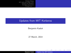 Updates from MIT Kerberos