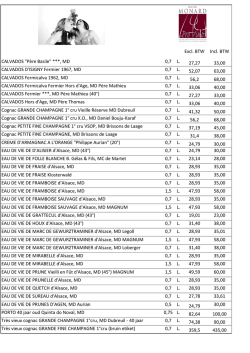 Excl. BTW Incl. BTW CALVADOS "Père Basile" ***, MD 0,7 L. 27,27