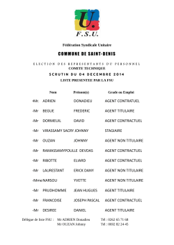 liste CT SAINT DENIS - Fédération Syndicale Unitaire