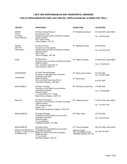 liste des responsables des transferts, désignés par le procureur en