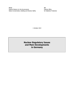 Nuclar Regulatory Issues - Bundesamt für Strahlenschutz
