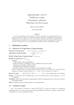 Validation croisée / sélection de modèles
