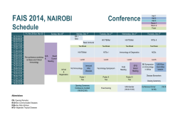 FAIS 2014, NAIROBI Conference Schedule