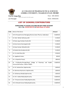 I/c Principal LIST OF DONORS/CONTRIBUTORS