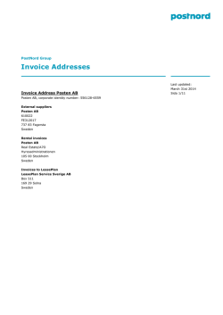 Invoice Addresses PostNord Group