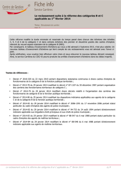 Le reclassement au 1 02 2014