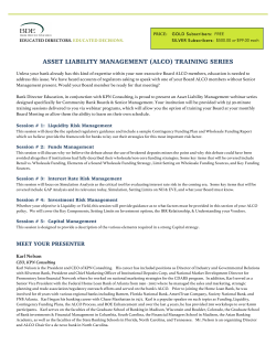 asset liability management (alco) training series