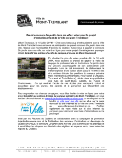 Grand concours Du jardin dans ma ville : votez - Mont